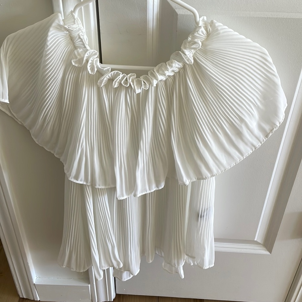 Off the shoulder white top